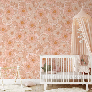 Retro Flowers Wallpaper
