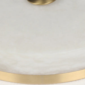 Round Alabaster Brass Ceiling Light