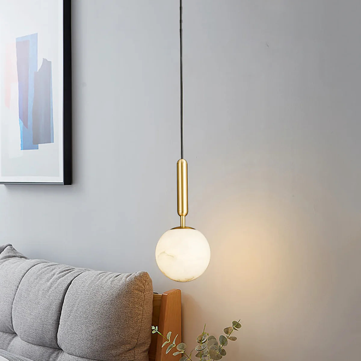Round Bosso Alabaster Pendant Lamp