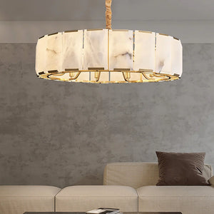 Round Modern Alabaster Chandelier