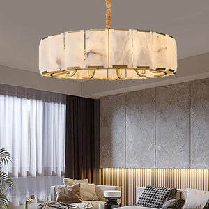 Round Modern Alabaster Chandelier