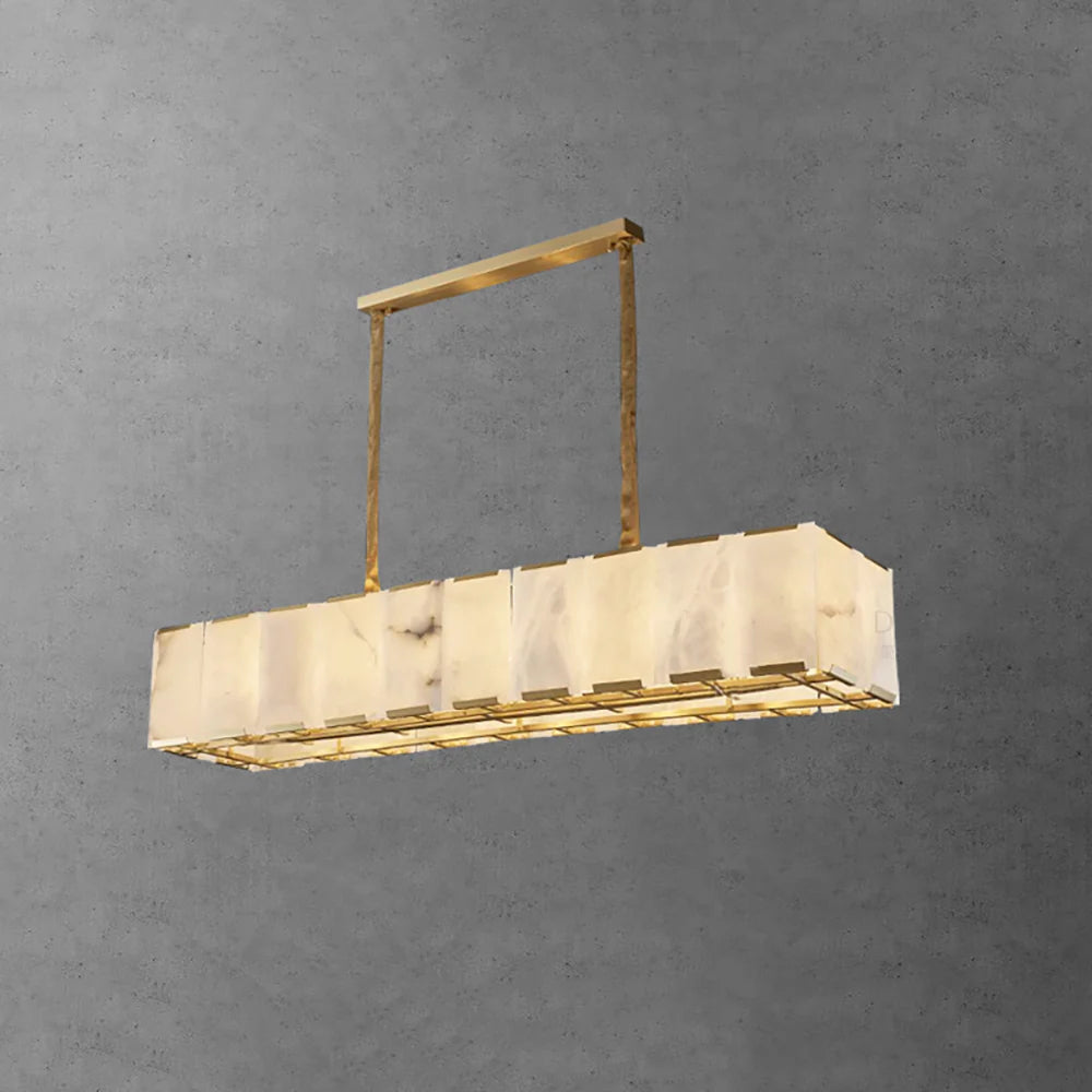 Round Modern Alabaster Chandelier