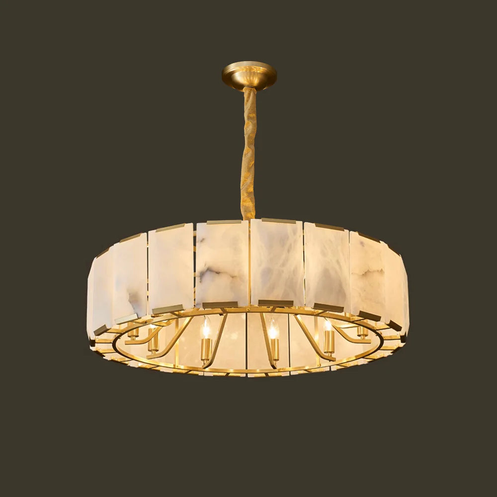 Round Modern Alabaster Chandelier