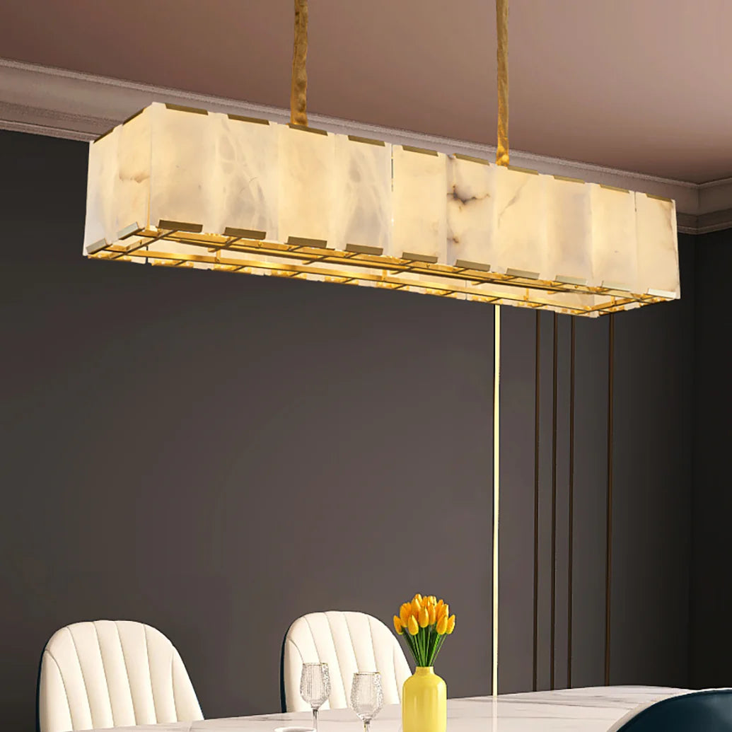 Round Modern Alabaster Chandelier
