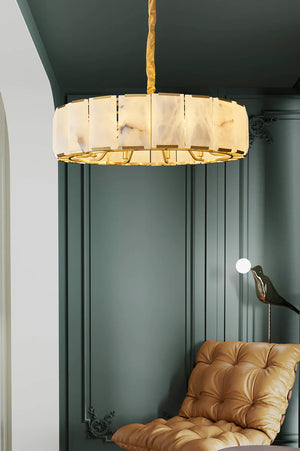 Round Modern Alabaster Chandelier