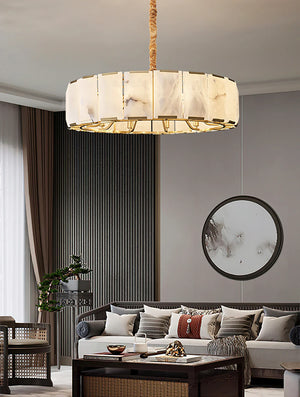 Round Modern Alabaster Chandelier
