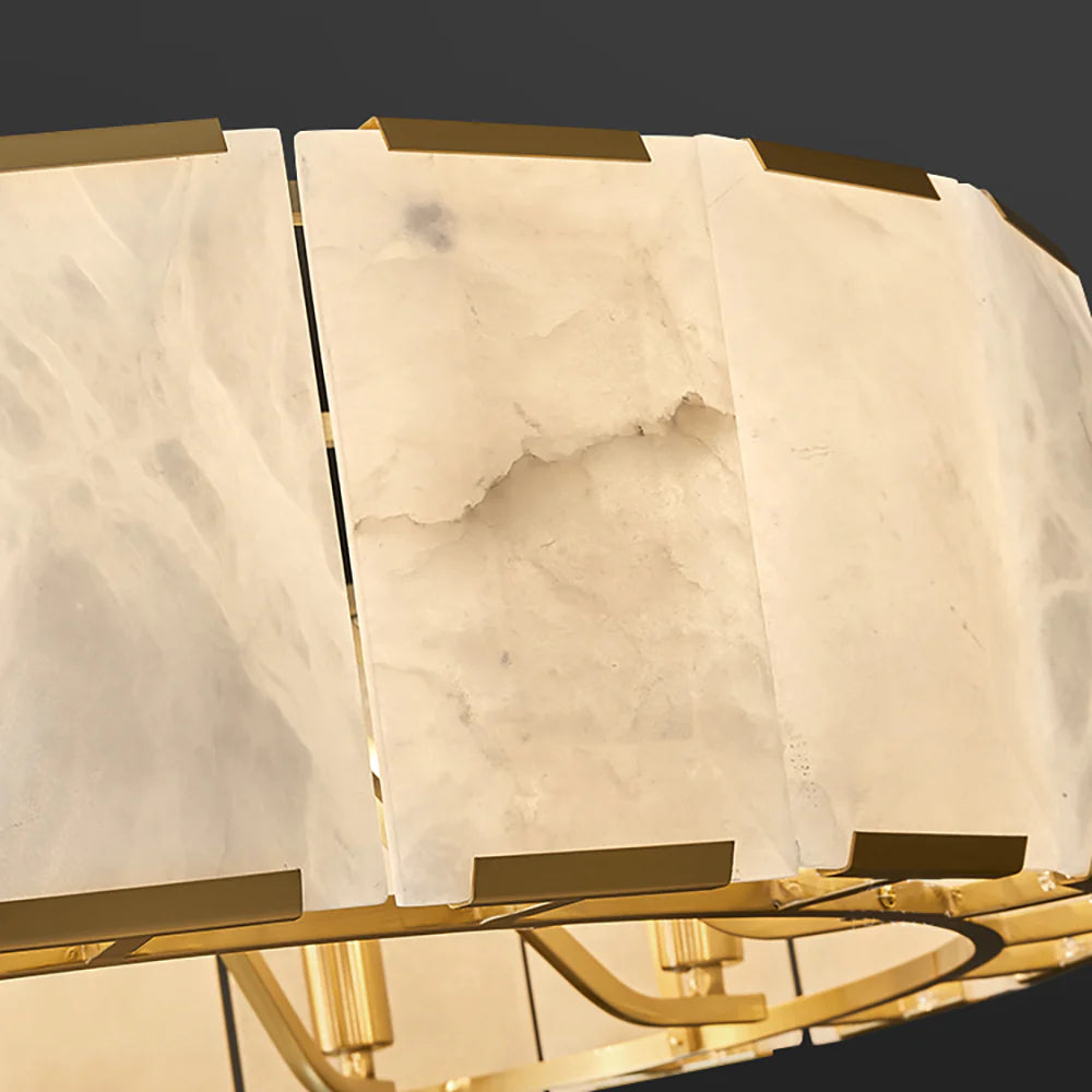 Round Modern Alabaster Chandelier