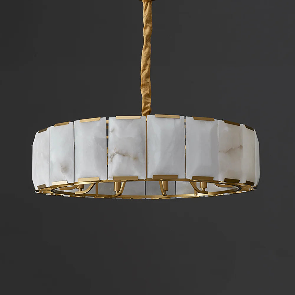 Round Modern Alabaster Chandelier