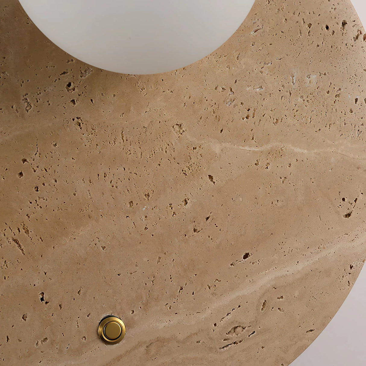 Round Oval Travertine Wall Lamp