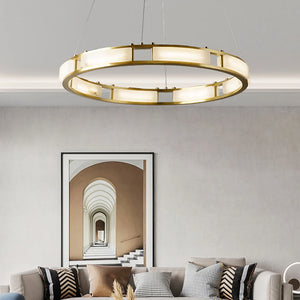 Round Qatar Modern Alabaster Chandelier