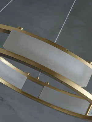 Round Qatar Modern Alabaster Chandelier