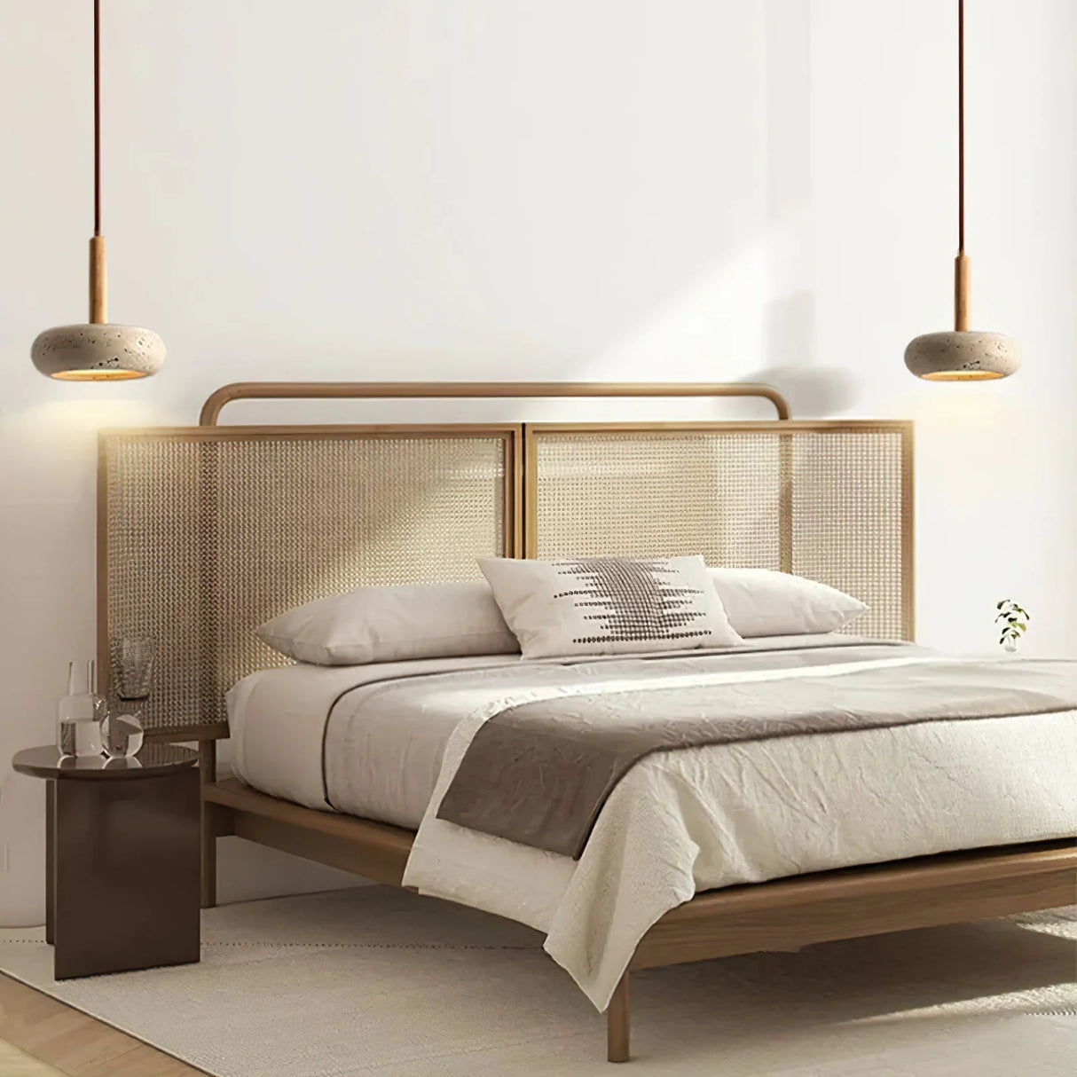 Round Travertine Pendant Light