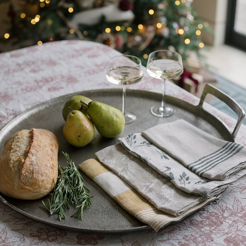 Striped Napkins, Yellow and Ivory