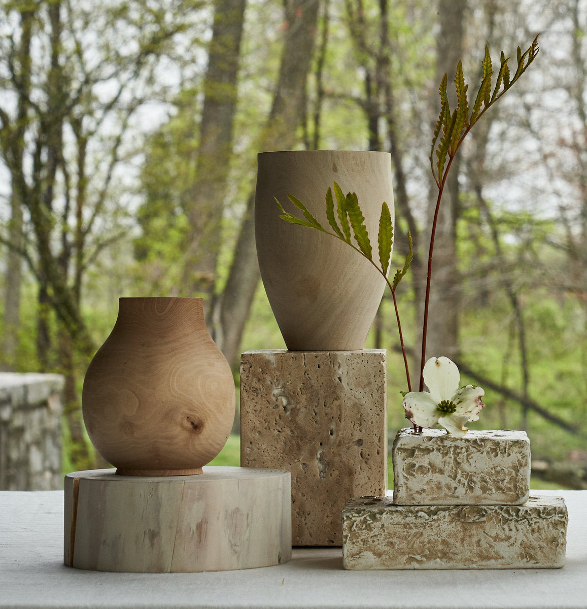 Round Pedestal Wood Base