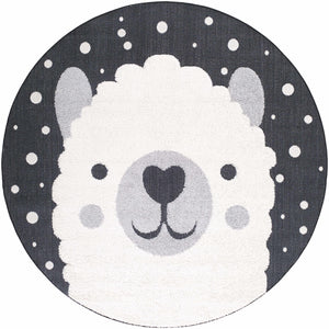 Kids Llama Animal Print Nursery Area Rug - Clearance