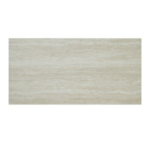 48" Modern Breakfast 1 Dining Table Set with 2 Stools for Apartment, Travertine Table Top