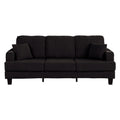Black 3 Piece Set Comfy Sofa Couch 3-Seater & Loveseat Sofa with Storage Ottoman for Living Room with USB, Side Pockets, Pillows included