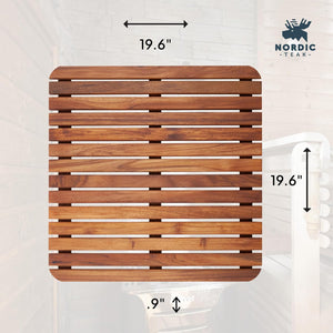 Redfish Oiled Teak Shower and Bath Mat 19.6″ x 19.6″