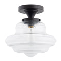 Solaria 1-Light Dark Brown Farmhouse Semi Flush Mount Ceiling Light