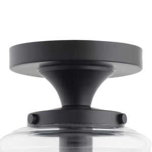 Solaria 1-Light Dark Brown Farmhouse Semi Flush Mount Ceiling Light