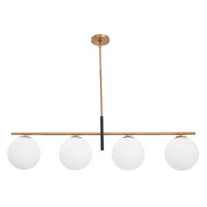 Spark Modern Gold Linear 4 Light Chandelier