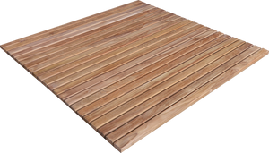 Sapporo Teak Shower and Bath String Mat with Rubber Footing 30″ x 30″