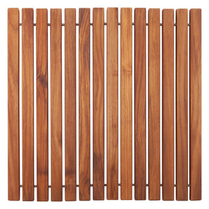 Bahama Teak Shower and Bath String Mat with Rubber Footing 19.6″ x 19.6″