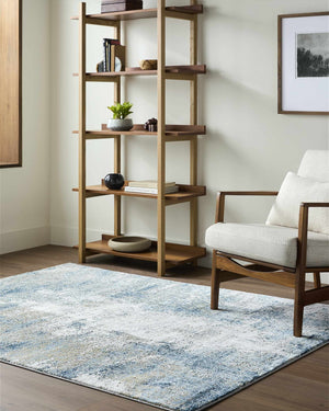 Duval Blue Abstract Area Rug