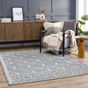 Diah Gray Blue & Bone Area Rug - Clearance