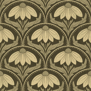 Scalloped Coneflower Wallpaper - Vintage Floral Elegance