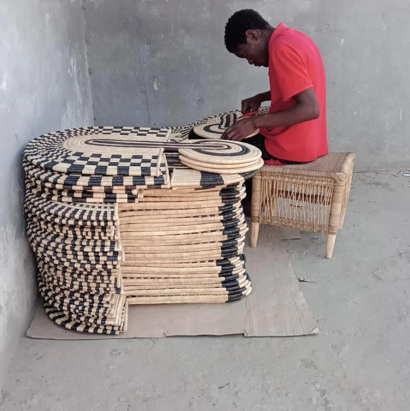 Maravi Patterned Black & Natural Woven Wall Art