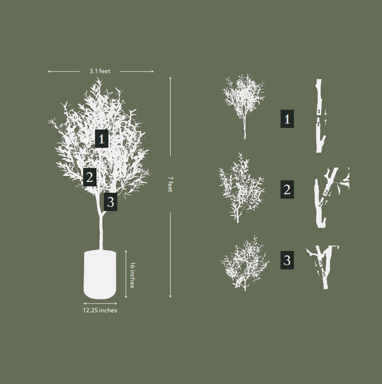 Artificial 7' Olive Tree with Artisan Mediterranean Planter
