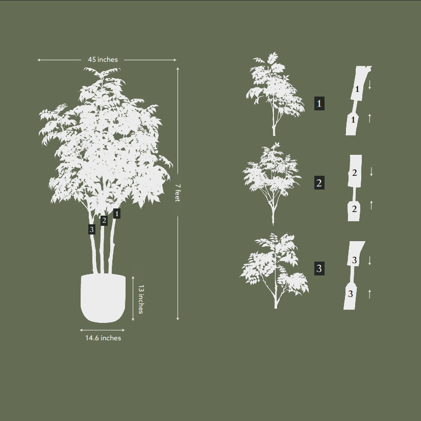 7' Faux Potted Sumac Tree
