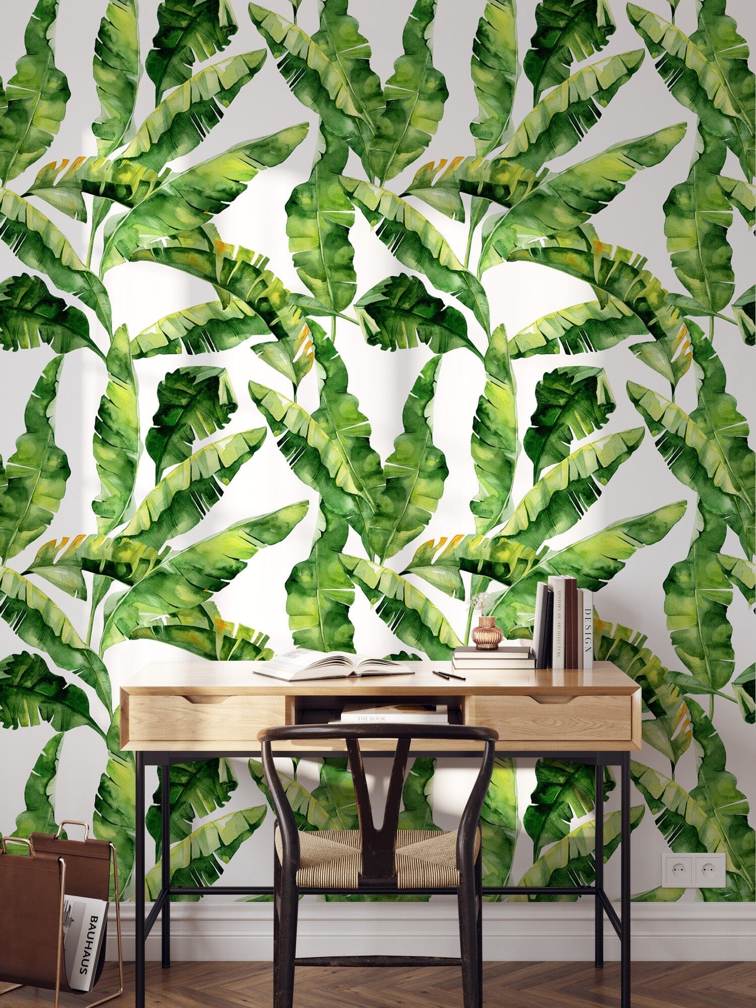 Green Tropical Leaf Wallpaper