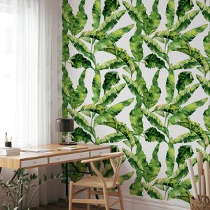 Green Tropical Leaf Wallpaper