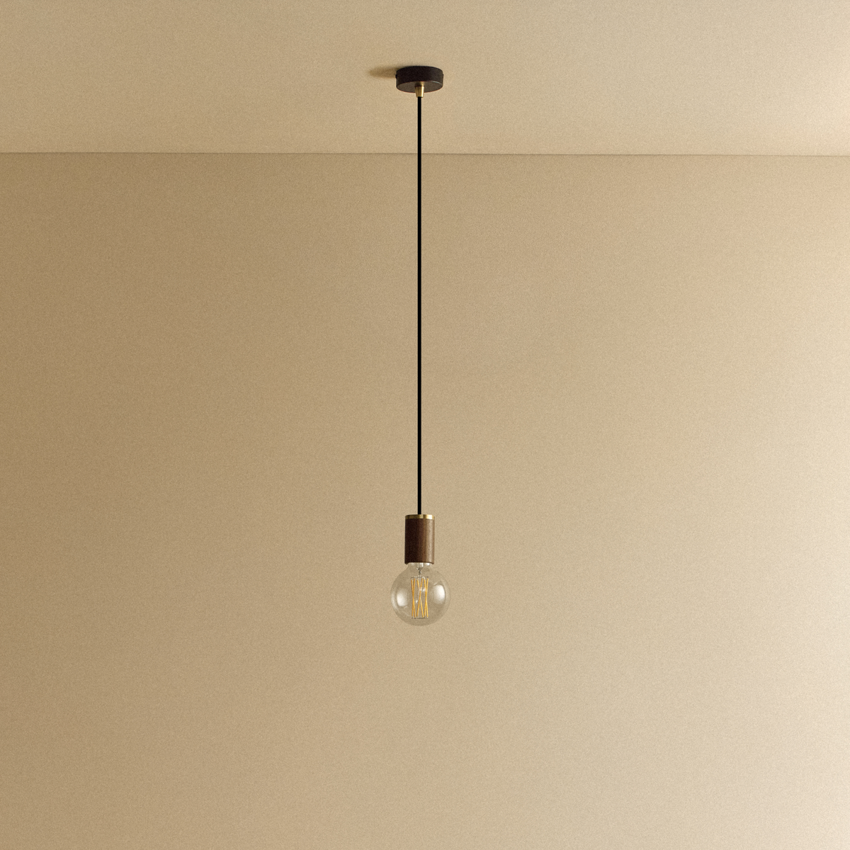 Elva Pendant Light Non-Tinted in Walnut