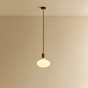 Oval Dim-to-Warm Pendant Light in Walnut