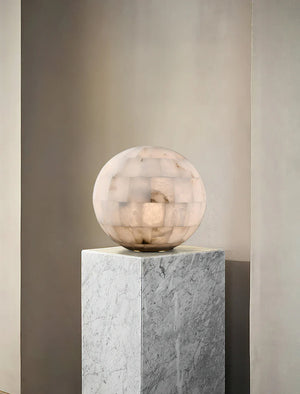 Spherical Alabaster Ball Table Lamp