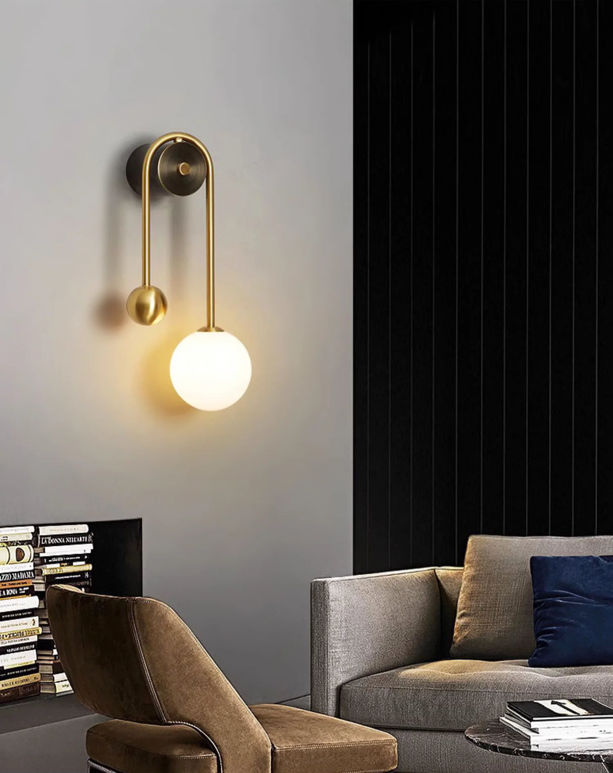 Spherical Light Luxury Wall Lamp