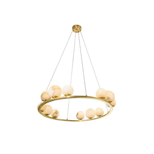 Spherical Tagliato Alabaster Chandelier