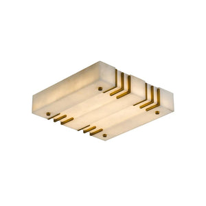 Square Alabaster Gold Ceiling Lamp