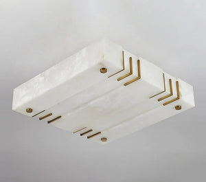 Square Alabaster Gold Ceiling Lamp