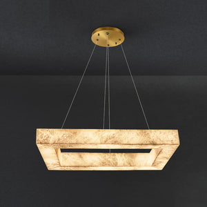 Square Modern Alabaster Chandelier