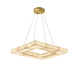 Square Modern Alabaster Chandelier