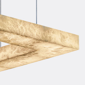 Square Modern Alabaster Chandelier