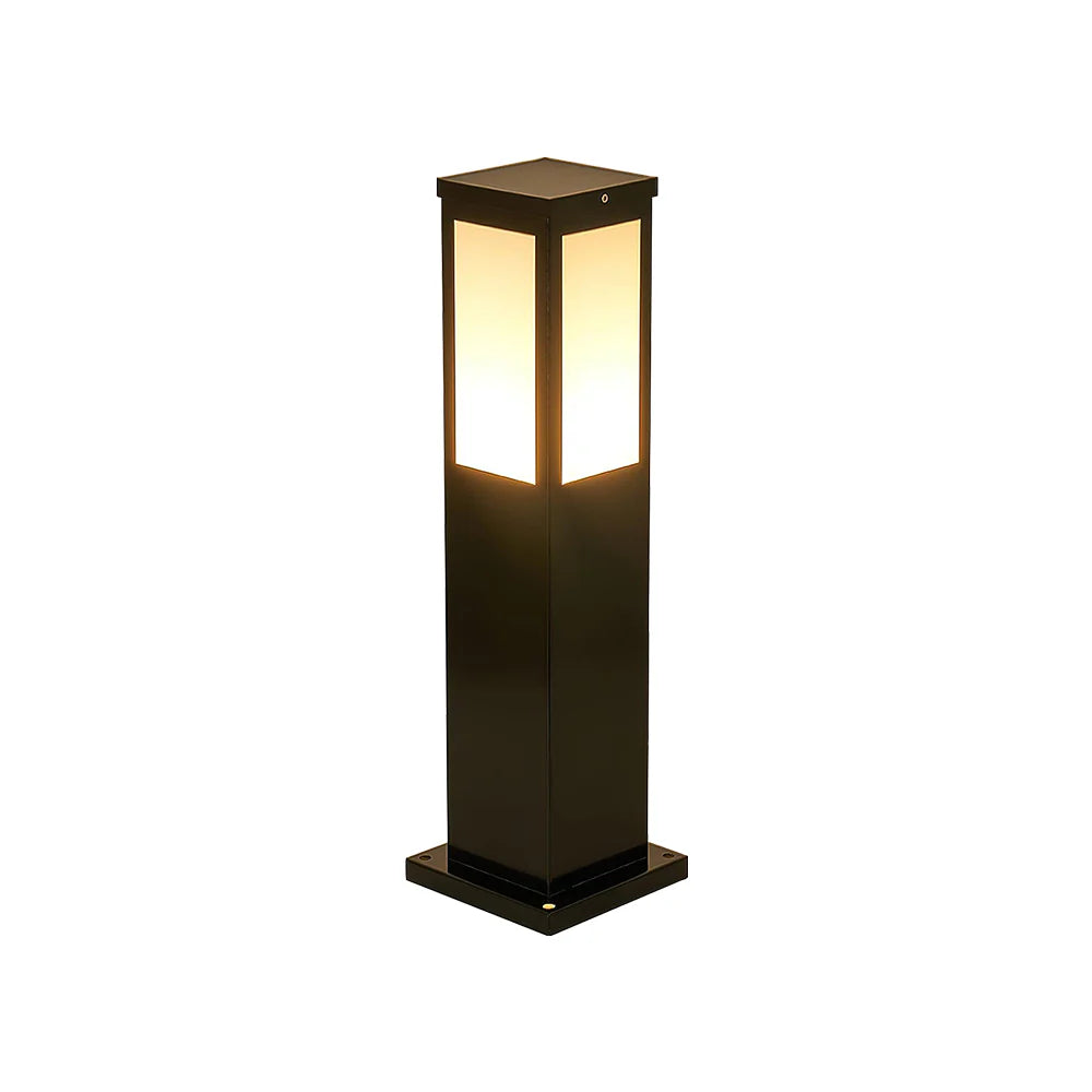 Square Modern Bollard Outdoor Light