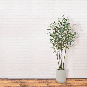 7' Artificial Willow Eucalyptus Tree with Artisan Planter