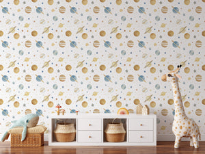 Celestial Space Wallpaper for Nursery Room