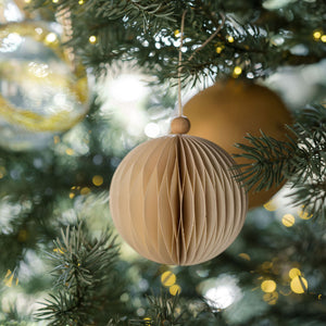 4" Matte Antique Gold Glass Ornament