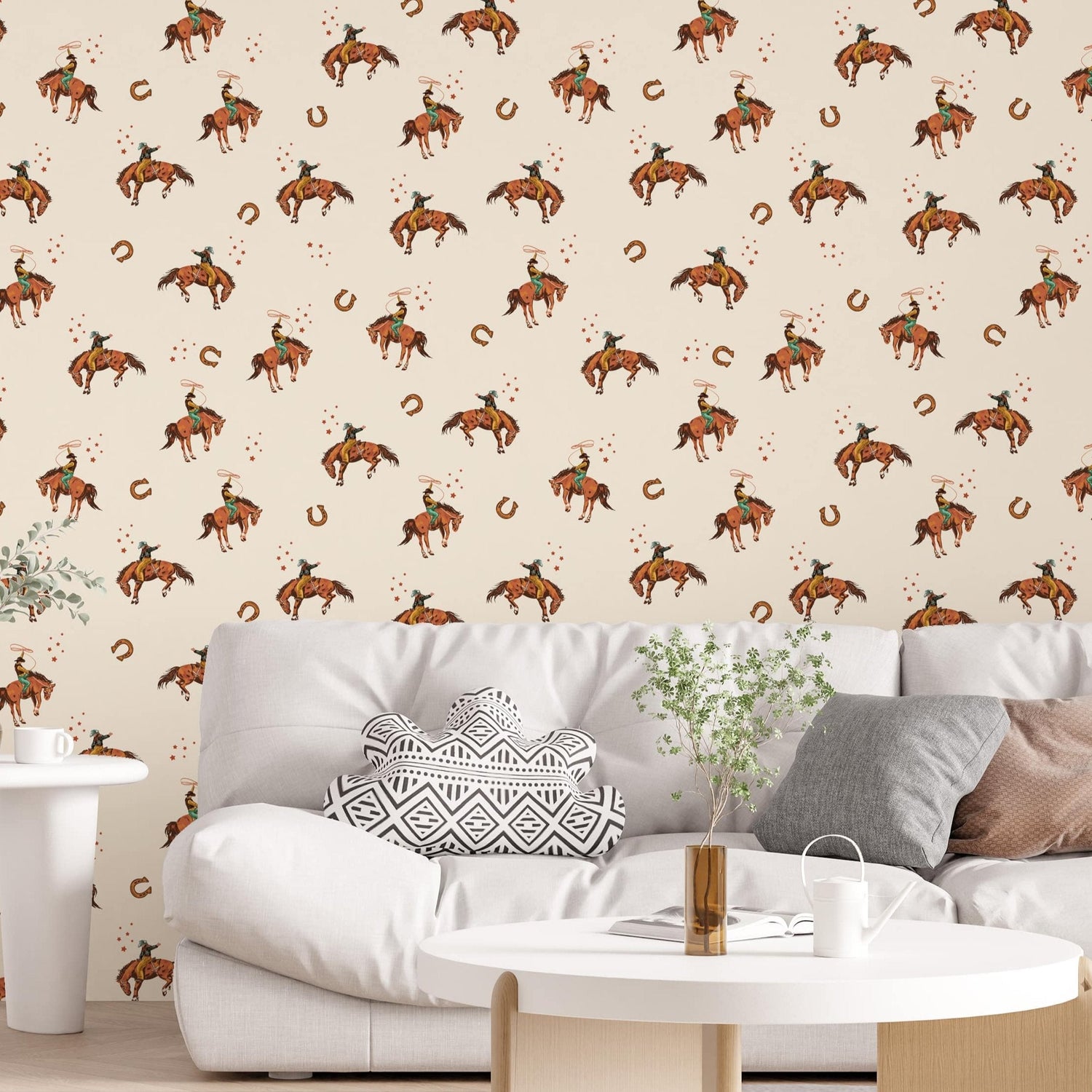 Western Rodeo Wallpaper - Wild West Adventure | Traditional or Peel and Stick Removable